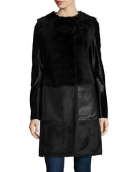 Dawn Levy Dara Long Sleeve Shearling Leather Coat