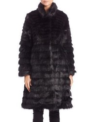 Donna Salyers Fabulous Furs Horizontal Faux Fur Coat