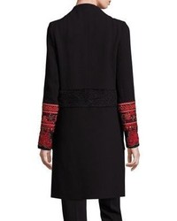 Etro Faux Fur Detail Embroidered Beaded Coat