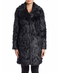Eliza J Faux Fur Wing Collar Coat
