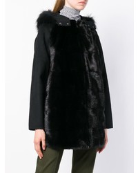 P.A.R.O.S.H. Fur Hood Panelled Coat