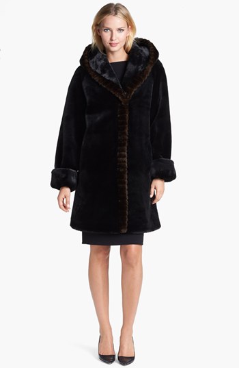 Gallery Hooded Faux Fur Walking Coat, $179 | Nordstrom | Lookastic