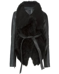 Gareth Pugh Fur Trimmed Belted Coat