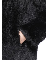 Nobrand Holland Coyote Fur Drape Collar Rabbit Fur Coat
