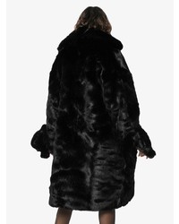 Shushu/Tong Knee Length Exaggerated Cuff Faux Fur Coat