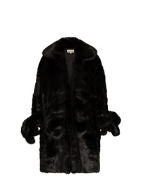 Shushu/Tong Knee Length Exaggerated Cuff Faux Fur Coat