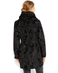 Shelli Segal Laundry By Black Faux Fur Reversible Coat