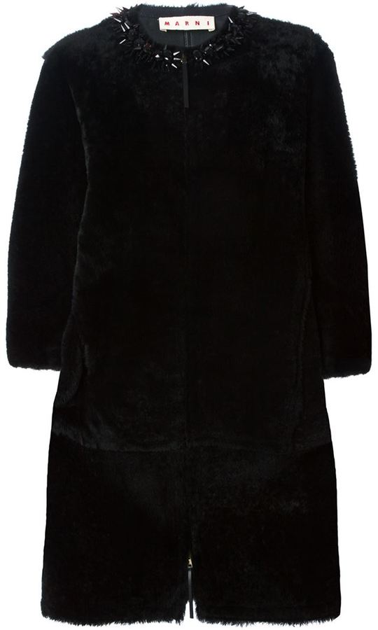 Marni Embellished Shearling Coat, $6,160 | farfetch.com | Lookastic