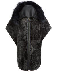 Yves Salomon Merino And Fox Fur Coat With Leather