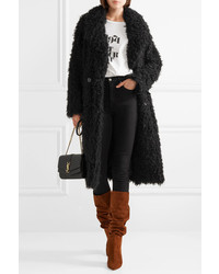 Saint Laurent Oversized Double Breasted Faux Shearling Coat