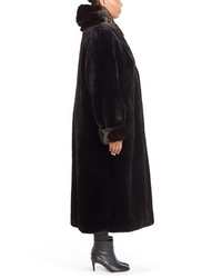 Gallery Plus Size Hooded Full Length Faux Fur Coat