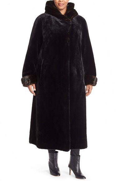 Gallery Plus Size Hooded Length Faux Fur Coat, $525 | Nordstrom | Lookastic