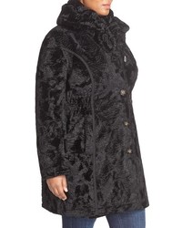 Laundry by Shelli Segal Plus Size Reversible Faux Persian Lamb Fur Coat