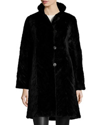 Trilogy Reversible Mink Fur Trim Coat Black