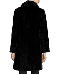 Trilogy Reversible Mink Fur Trim Coat Black