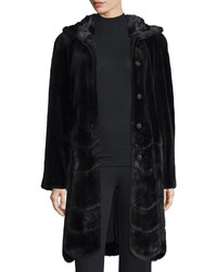GORSKI Sheared Mink Fur Coat Black