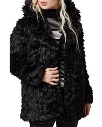 Topshop Urban Shaggy Faux Fur Coat