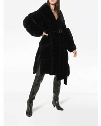 Alexandre Vauthier Velvet Feather Down Cotton Puffer Coat