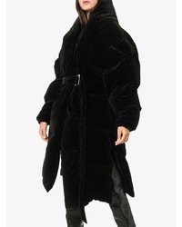 Alexandre Vauthier Velvet Feather Down Cotton Puffer Coat