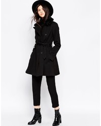 Asos Collection Skater Coat With Faux Fur Collar