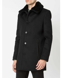 Saint Laurent Contrast Collar Coat