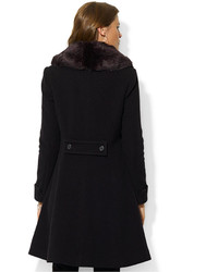 Lauren Ralph Lauren Faux Fur Collar A Line Coat