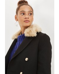 Topshop Faux Fur Collar Coat