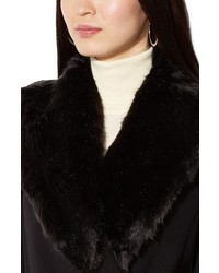 Lauren Ralph Lauren Faux Fur Collar Long Wool Blend Wrap Coat