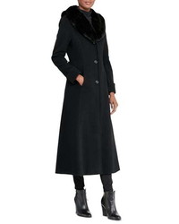 Lauren Ralph Lauren Faux Fur Collar Wool Blend Coat