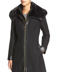 Via Spiga Fitted Faux Shearling Coat