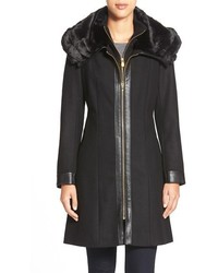 Via Spiga Fitted Faux Shearling Coat