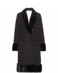 Thom Browne Fur Trimmed Cashmere Coat