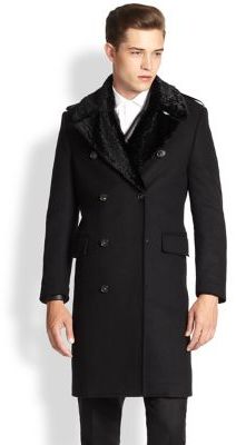 Kent And Curwen Wool Blend Double Breasted Officer Coat, $1,995 | Saks ...