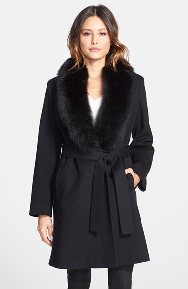 fox fur wool coat