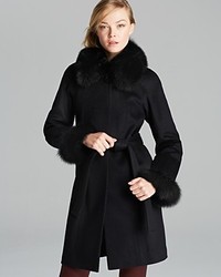 Maximilian Cashmere Coat With Fox Fur Collar