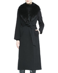 Fleurette Fur Collar City Coat Black | Where to buy & how to wear