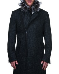 Maceoo Wool Cashmere Jacket With Genuine Fox