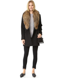 Doma Wool Coat With Detachable Fur Collar