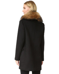 Doma Wool Coat With Detachable Fur Collar