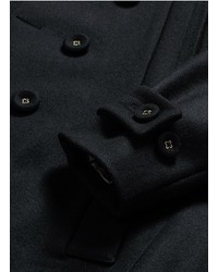 Wooster Lardini Mink Fur Collar Double Faced Wool Coat