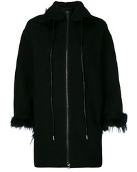 Ermanno Scervino Zipped Fur Trim Coat