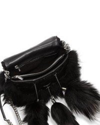 Tod's Mini Double T Fox Mink Fur Chain Shoulder Bag