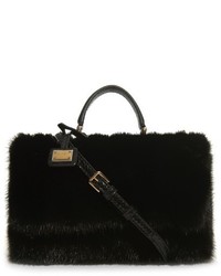 Dolce & Gabbana Mini Miss Sicily Mink Fur Cross Body Bag