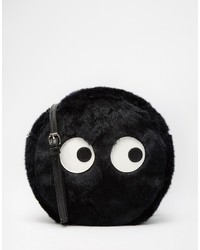 The Whitepepper The White Pepper Face Crossbody Bag With Faux Fur
