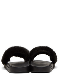 Givenchy Black Mink Fur Slides