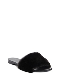 Jenni Kayne Genuine Mink Fur Slide Sandal