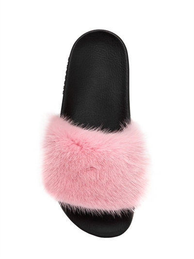 Givenchy Mink Fur Slide Sandal In Pink