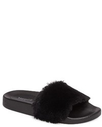 Topshop Harlow Faux Fur Slide Sandal