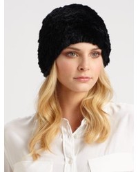Saks Fifth Avenue Collection Sheared Rabbit Fur Hat