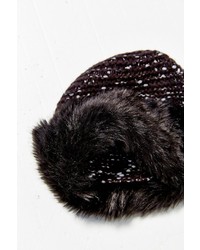 UO Knit Top Fur Toque Hat